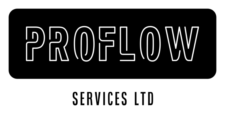 Proflow Services Logo on black background