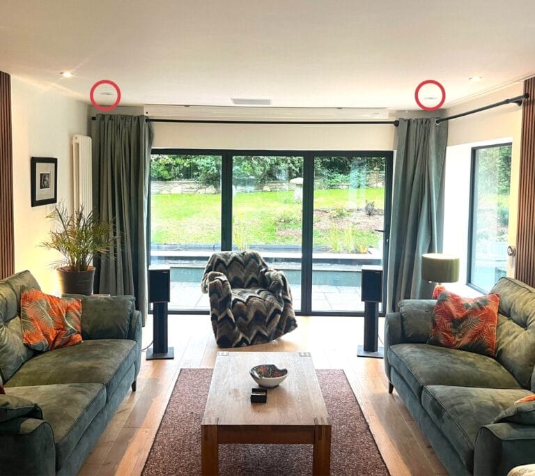 Unico outlets in living room ceiling