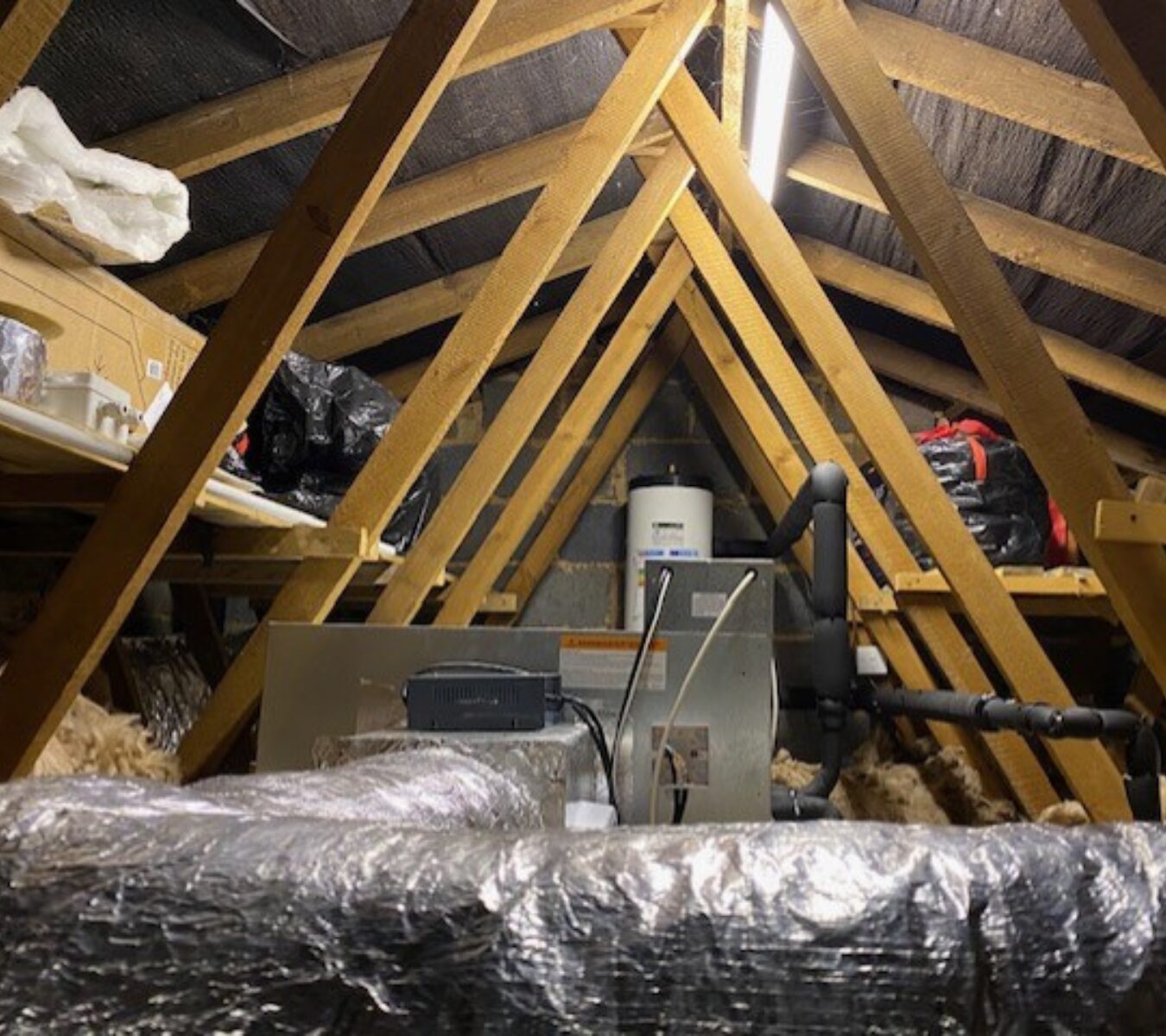 Unico Air Handling unit is installed out of sight in the loft