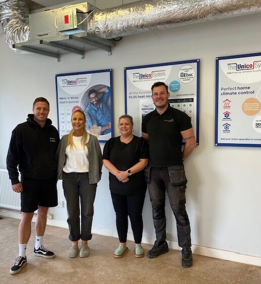 Devon Renewables team in the Unico System Showroom